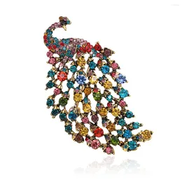 Brooches Beaut&Berry Trendy Fully Rhinestone Peacock Bird And Elegant Coat Pins Jewellery Accessories Gifts