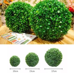 Decorative Flowers Diy Green Party Outdoor Home El Leave Ball Grass Garden Decoration Artificial Plant