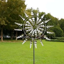 Creative Metal Windmill Outdoor Rotating Wind Chime Iron Garden Decoration Plugin