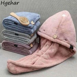 Towel Coral Fleece Hair Towels 64 38cm Solid Colour Super Absorbent Turban Adults Shower Cap Quick Drying Cute Skin-Friendly