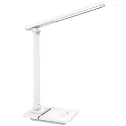 Table Lamps LED Desk Lamp 14W Eye-Caring With Phone Stand 3 Colour Modes 800 Lumens Stepless Dimming Press Control