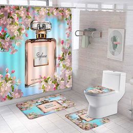Shower Curtains Cosmetics Perfume and Flower Shower Curtain Choose Your Own Size Custom 3D Printed Bathroom Decor Set With s Hanging Curtain