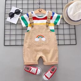 Baby Boy Clothes Set TshirtShorts Kids Summer Clothing Cute Cartoon Outfit Infant Toddler Tee Shirt Pants 240428