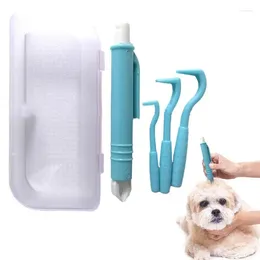 Dog Apparel 4Pcs Flea Remover Hook Tick Tweezers For Dogs Cat Portable Extractor Clamp Lice Comb Pet