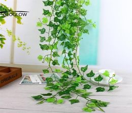 Green Artificial Silk Ivy Leaf Garland Plastic Plants Flower Vine Foliage Flowers Indoor Plants Leaves Home Decor225j1723796