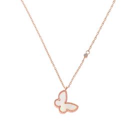 Designer Necklace Vanca Luxury Gold chain version real diamond rose gold butterfly chain pendant fresh and sweet batch