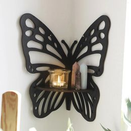 Decorative Plates Butterfly Corner Shelf Wall Mounted Storage Organizer Home Bathroom Decoration Rack Gift