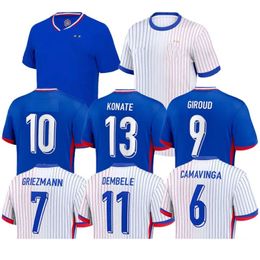 2024 National Team Soccer Jerseys Kolo Muani Thuram Tchouameni Camavinga Zaire-Emery GIROUD PAVARD Maillot de foot equipe Maillots Kids football shirt