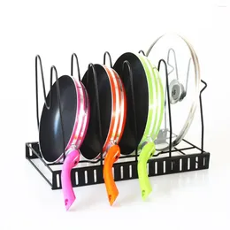 Hooks 5/8 Layers Kitchen Cookware Organiser Stand Holder Rack Pan Pot Lid Frying Iron Skillet Storage Cabinet Shelf