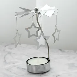 Candle Holders Rotating Holder Creative Metal Tea Light Romantic Incense Burner For Party Home Office Festival KI