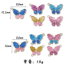 Cell Mobile Phone Straps & Charms Cartoon Cute Butterfly DIY Pendant Keychain Case Alloy Dripping Oil Earring Necklace Bag Jewellery Accessories Wholesale #009