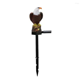 Garden Decorations Solar Powered LED Lights Eagle Lamp Ground Plug Lawn Light Waterproof Outdoor Path Yard Animal Ornament