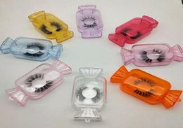 Top Quality Transparent Candy Eyelash Packaging Box 3D 5D Mink Eyelash Case Lash Box False Eyelashes Packaging Empty Lashes Case P9978424