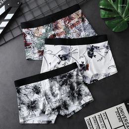 Underpants Ice Silk Underwear For Men Traceless Boxer Shorts Gays Fashion Pant Breathable Summer Quick Dry Comfortable