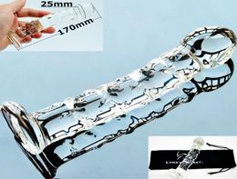 w1031 Sheer dotted crystal dildo pyrex glass penis dick cock anal butt plug Sex toy for women man gay female male masturbation pro5145931