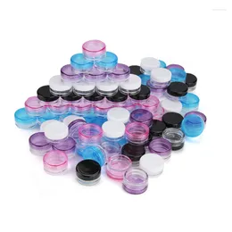 Storage Bottles 10 Pieces Empty Clear Plastic Sample Containers With Lids Cosmetic Jars Travel Bottle Multicolor Cover 3g 5g 10g 15g 20g