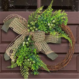 Decorative Flowers Cactus Door Hanger Daily Wreath For The Front Green Pod Greenery Fall Year Round Decoration Outside
