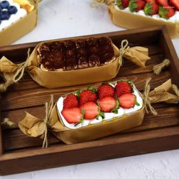 Disposable Cups Straws 10pcs High Quality Mousse Cake Packaging Box Tiramisu Fruit Dessert Hard Plastic Transparent Party Creative Pastry