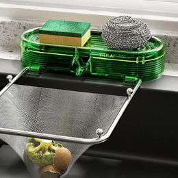 Kitchen Storage Sponge Drain Rack Waste Net Suction Cup Dishwashing Holder Accessories Sink Garbage Philtre