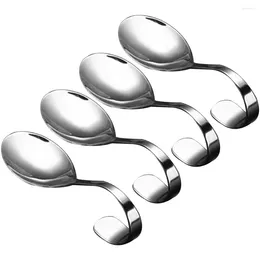 Dinnerware Sets 4 Pcs Human Body Cooking Spoon Salad Spoons Canape Serving Stainless Steel Western