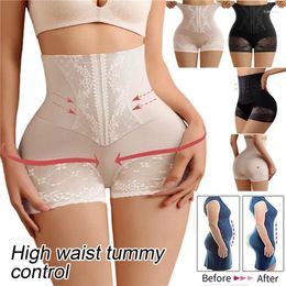 Waist Support Lace Underpants Safety Pants Women Anti Friction Shorts With High Slim Tummy Control Panties Under The Skirt