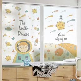Window Stickers Custom Size Cartoon Space Film Privacy Glass Sticker Static Glue Free Stained Children's Room Bedroom Frosted Home Decor