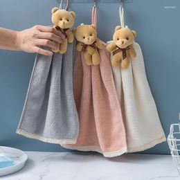 Towel 30X36CM Hanging Soft Coral Velvet Kitchen Household Cartoon Cute Water Absorbing Thickened Cleaning Hands Drying