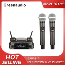 Microphones GAW-210 Professional Wireless UHF Microphone With Magnetic Induction Charging One To Two KTV Home Performance