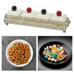 Plates Appetiser Tray 4 Removable Boxes With Cover Multifunctional Serving Dish Snack Candy For Fruit Sweets Cakes Nuts Dessert