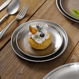 Plates Flat Retro Multipurpose Hold Dessert Tray Steak Dish Restaurant Kitchen Container Plate Tableware Disc