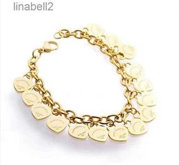 High quality trend brand titanium steel bracelet 18K gold rose silver heart shaped bracelet for friends party and fashion couple gift OWF9