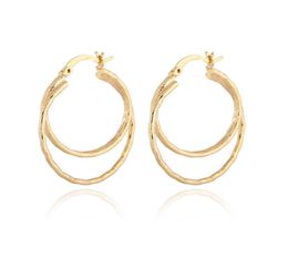 Charming Women Earrings Hoops 18K Yellow GoldWhite Plated Big Hoops for Girls Women Nice Gift ER9143281081