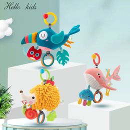 Soft Infant Crib Bed Stroller Mobile Hanging Rattle Baby Educational Toys Brain Developmental Hand Grip Cute Stuffed Animal 240511