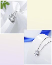 YHAMNI High Quality Solitaire White Zircon Chokers Necklaces 925 Silver Chain Simple Pendant Necklace Women Gift Jewelry D068829792