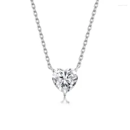 Chains P3-0117 Lefei Fashion Trend Luxury Classic Moissanite Simple 3 Heart Necklace For Charms Women 925 Silver Party Jewellery Gift