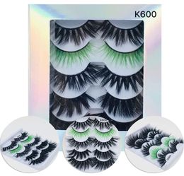 5 pair Colour lashes 3D eyelashes natural Faux Mink Premium False Eyelashes Whole Colour eyelashes dramatic1630453