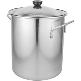 Double Boilers Kitchen Pots Offers Soup Rice Bucket With Lid Stainless Steel Stockpot Large Extra Thick