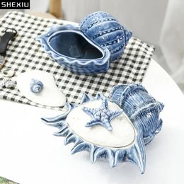 Storage Bottles Conch Decorative Jars And Lids Dressing Table Ring Necklace Jewellery Box Cosmetic Jar Ceramic Candy Pots Aroma Can