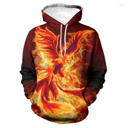 Men's Hoodies Punk Phoenix Graphic Sweatshirts Fashion Magic Bird 3D Printed For Men Casual Streetwear Kids Hoodie Oversized Women Top