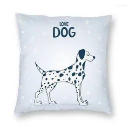 Pillow Love Dog Dalmatian Square Cover Home Decor Animal Cartoon Throw For Living Room Double-sided Print