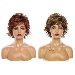 Fashion Europe and America human hair wig for women girls curl wave grace wave short curly hair wigs DHL fast