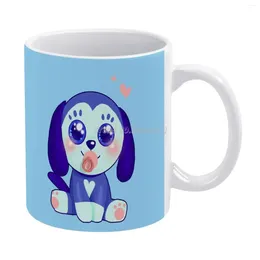 Mugs Puppy White Mug Custom Printed Funny Tea Cup Gift Personalised Coffee Pet Perro Blue Azul Baby Lovely