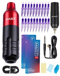 Mast Tour RCA Cord Rotary Pmu Permanent Makeup Pen Tattoo Machine Kit with Wireless Battery Power Pro Cartridge Needles Set 2106227867774