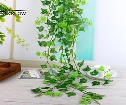 Green Artificial Silk Ivy Leaf Garland Plastic Plants Flower Vine Foliage Flowers Indoor Plants Leaves Home Decor225j7934034