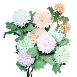 Decorative Flowers 3PCS Simulation Dandelion European Home Decoration Table Tennis Chrysanthemum Wedding Taraxacum
