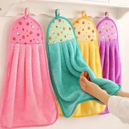 Towel Hand Coral Velvet Bathroom Supplies Soft Absorbent Cloth Dishcloths Hanging Kitchen Accessories 30 40cmA