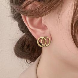 Brand Designers Ear Studs pierce Fashion Womens Double G Letter Stud Gold 24k Simple Luxurys Retro Earrings For Woman designer Jewellery 193x