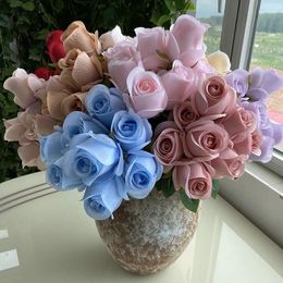 Decorative Flowers 9-pronged Fantasy Artificial Rose Bud Home Decoration Living Room Silk Flower Indoor Soft Props