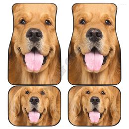 Carpets Golden Retriever Car Floor Mats Funny Dog Face 3D Printed Pattern Fit For Most Anti Slip Colourful