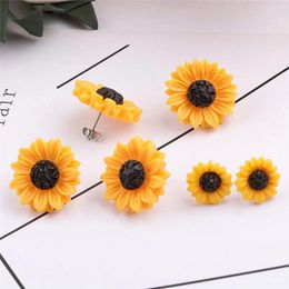 Stud Earrings Cartoon Sunflower Earings For Women Fashion Big Sun Flower Statement Earring Korean Studs Jewellery Friend Gifts